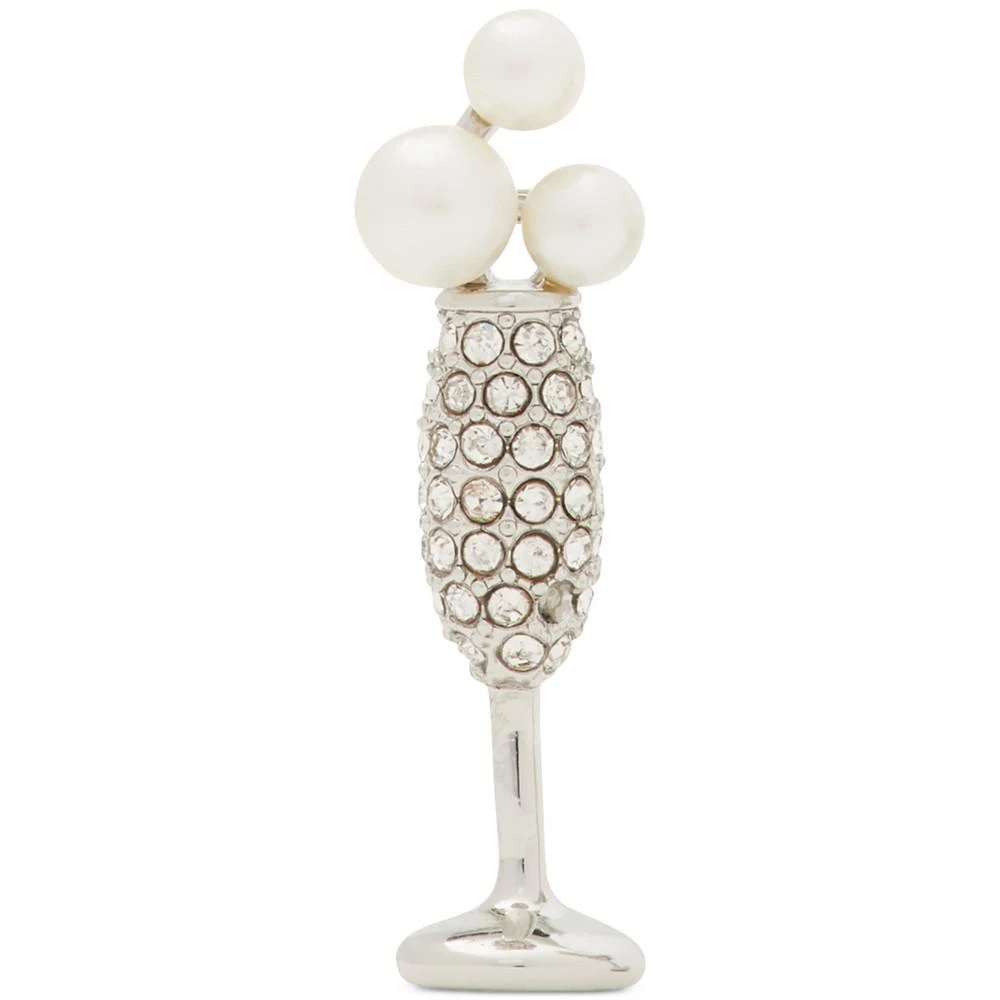 商品Kate Spade|Silver-Tone Cheers to That Imitation Pearl Champagne Stud Earrings,价格¥294,第3张图片详细描述