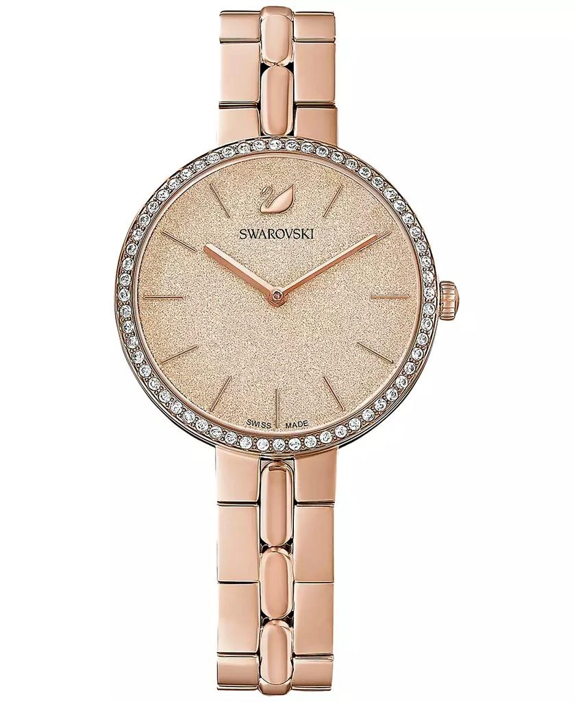 商品Swarovski|Women's Swiss Cosmopolitian Rose Gold-Tone Stainless Steel PVD Bracelet Watch 35mm,价格¥1752,第1张图片