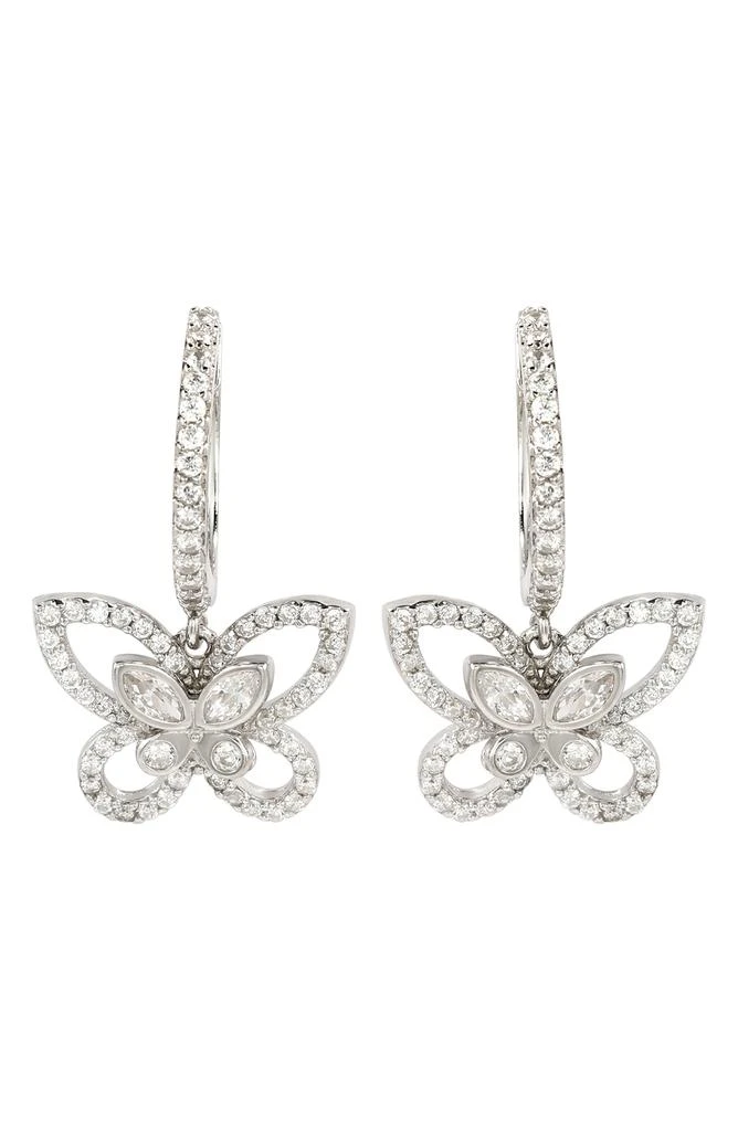 商品Suzy Levian|Sterling Silver Pavé CZ Butterfly Drop Earrings,价格¥1005,第1张图片