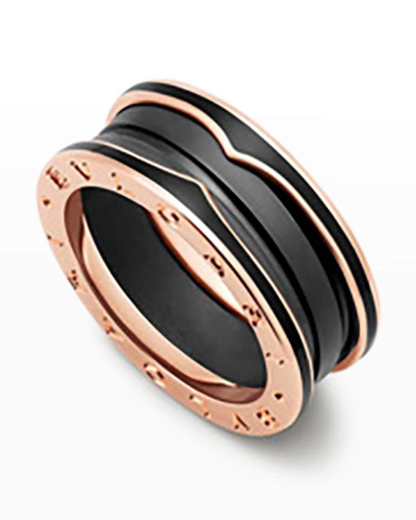 B.Zero1 Pink Gold Ring with Matte Black Ceramic, Size 60商品第6张图片规格展示