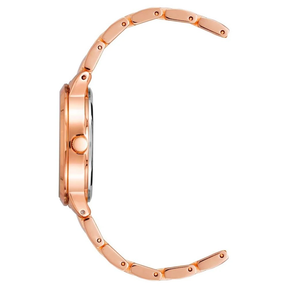 商品Anne Klein|Women's Link Bracelet Watch in Rose Gold-Tone Metal with Gray Enamel, 32mm,价格¥318,第2张图片详细描述