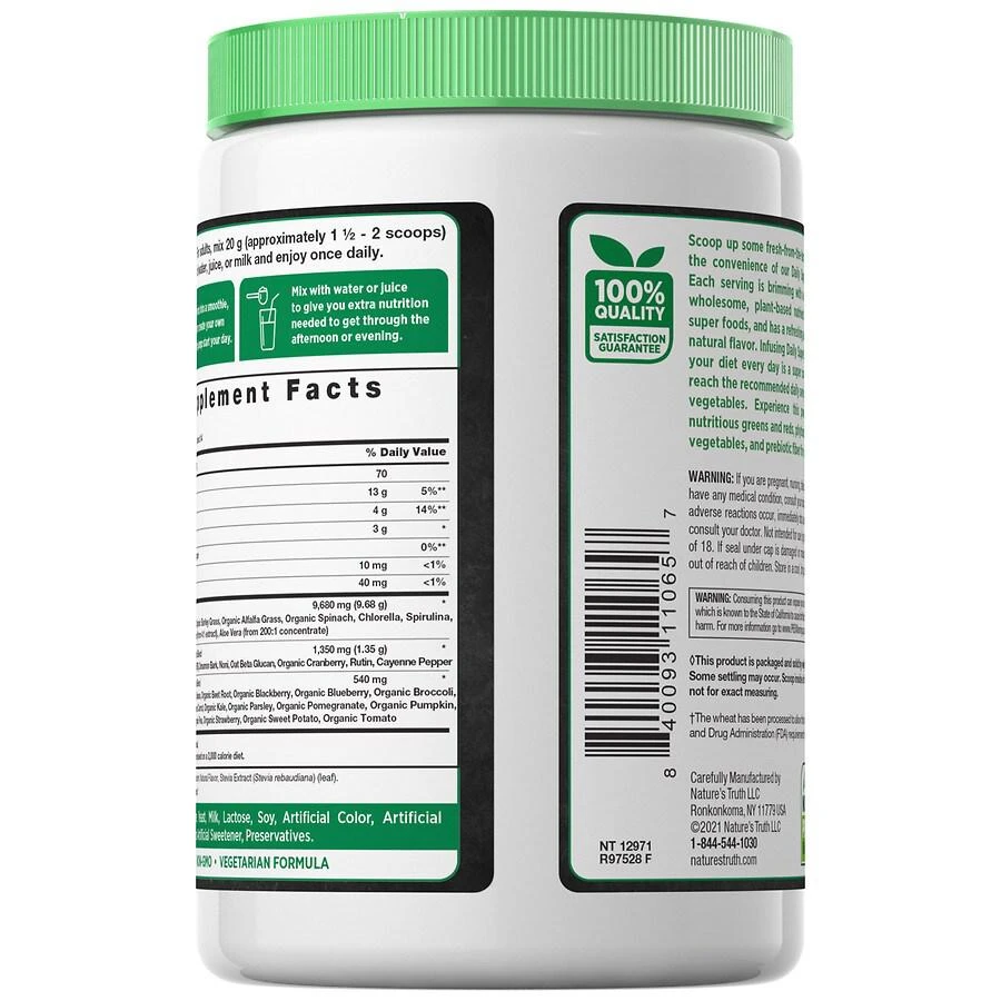 商品Nature's Truth|Nature's Truth 日常膳食补充剂 20多种原料超级食品+益生元,价格¥93,第4张图片详细描述