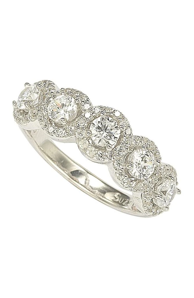 商品Suzy Levian|Sterling Silver Round Cubic Zirconia Halo Ring,价格¥745,第5张图片详细描述