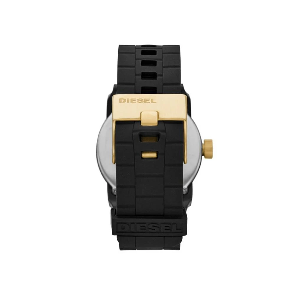 商品Diesel|Men's Double Down Black Silicone Strap Watch, 44mm,价格¥520,第3张图片详细描述