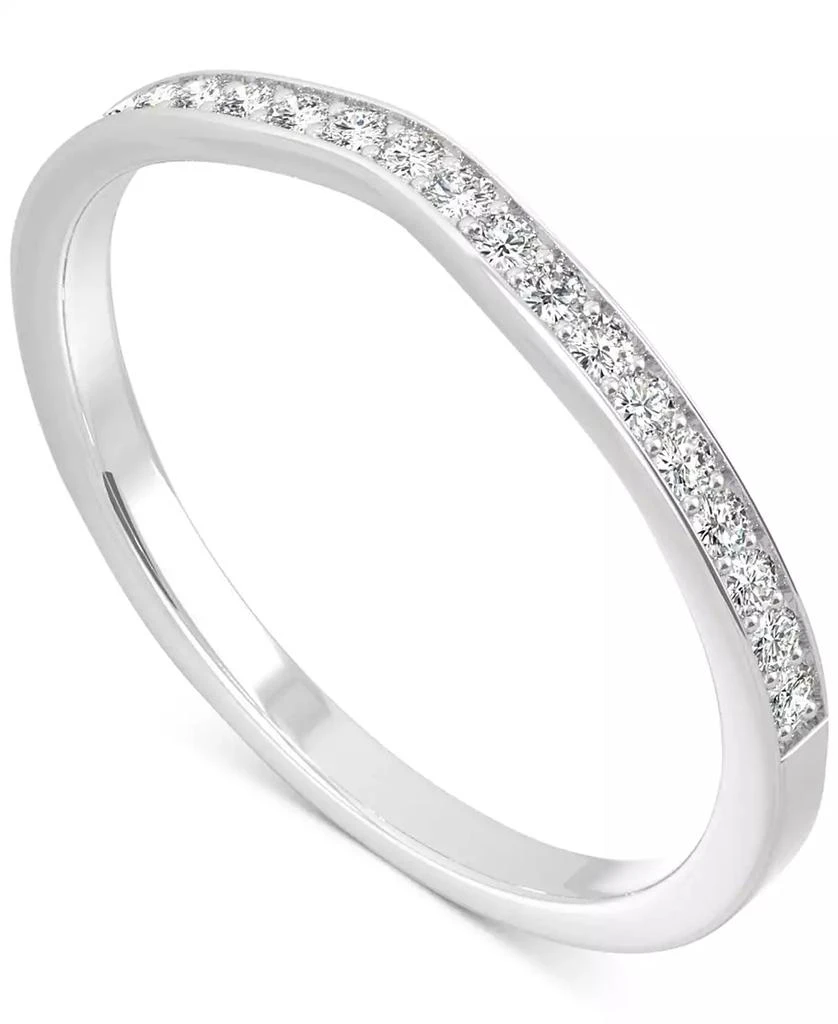 商品Charles & Colvard|Moissanite V-Shape Wedding Band (1/5 ct. t.w. DEW) in 14k White Gold,价格¥3123,第2张图片详细描述