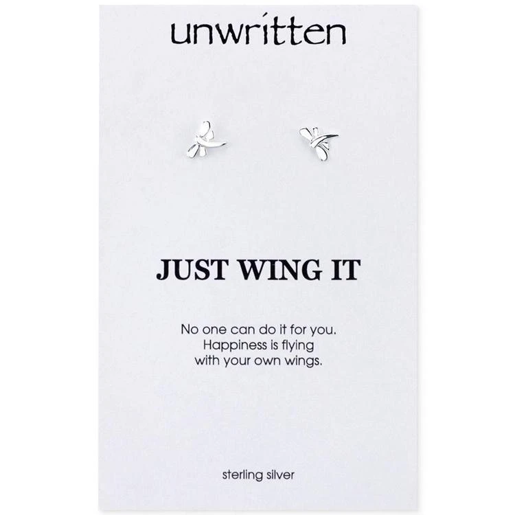 商品Unwritten|Dragonfly Stud Earrings in Sterling Silver,价格¥60,第3张图片详细描述