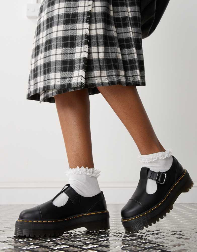 Shop Dr Martens Bethan quad mary jane shoes in black on Sale at