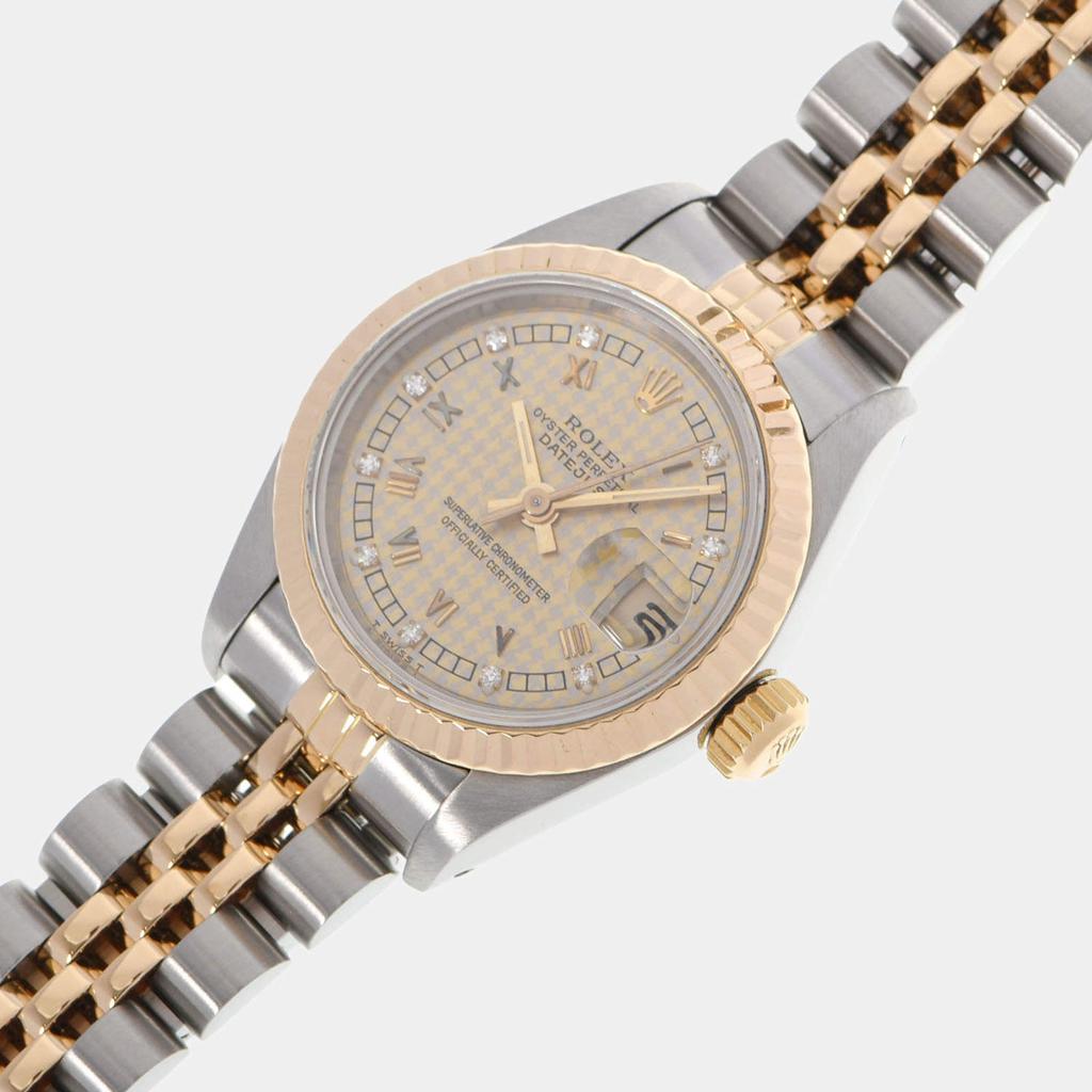 Rolex Champagne Diamonds 18k Yellow Gold And Stainless Steel Datejust 69173G Automatic Women's Wristwatch 26 mm商品第2张图片规格展示