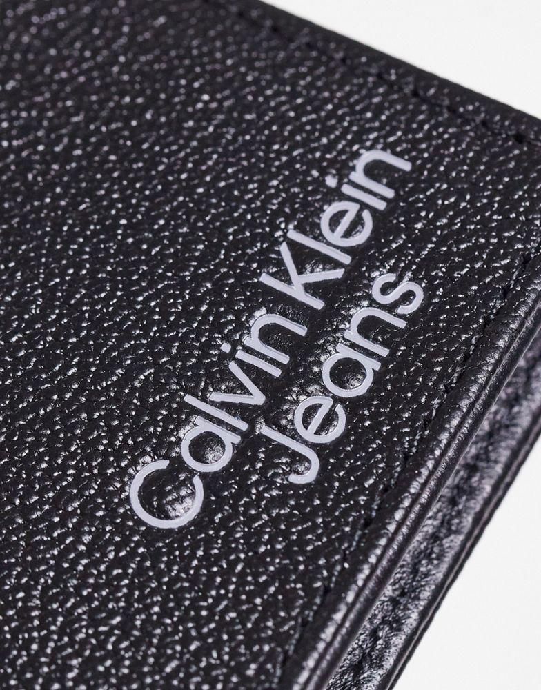 Calvin Klein Jeans micro pebble bifold wallet in black商品第2张图片规格展示