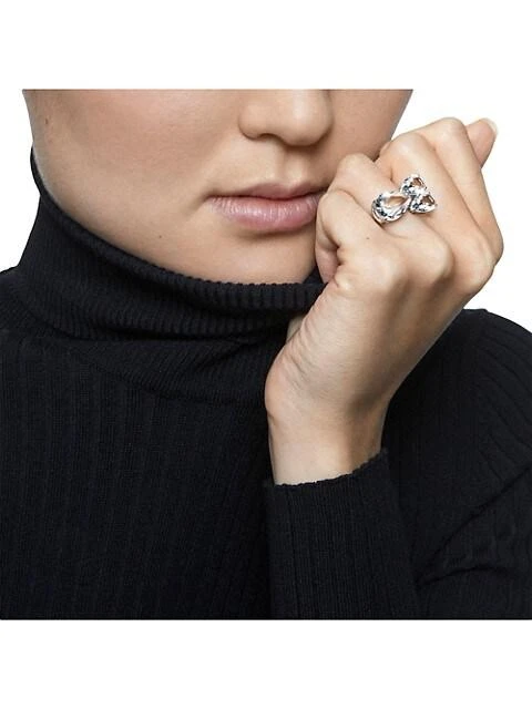 商品Swarovski|Millenia Rhodium-Plated & Swarovski Crystal Cocktail Ring,价格¥856,第3张图片详细描述