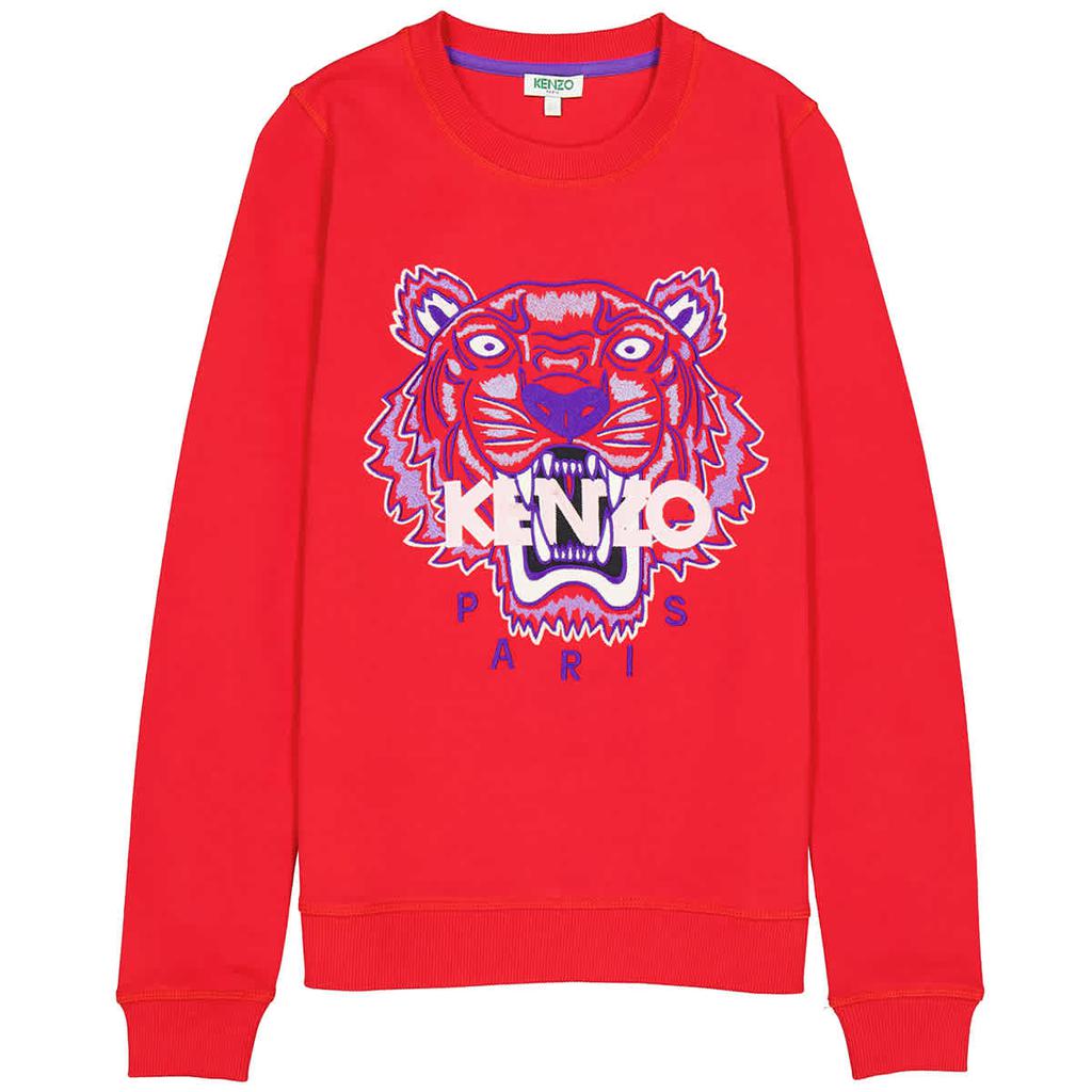 Kenzo Icon Sweatshirt With Tiger Embroidery In Red, Brand Size Medium商品第1张图片规格展示