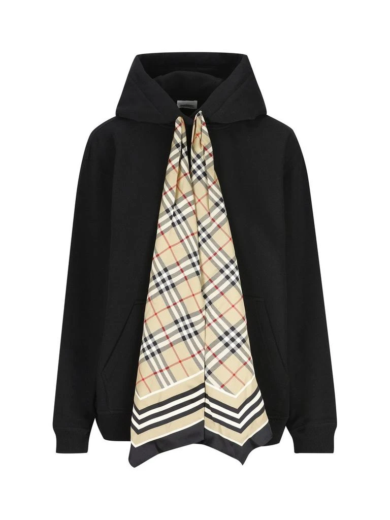 商品Burberry|Burberry Checked Drawstring Long-Sleeved Hoodie,价格¥4649,第1张图片