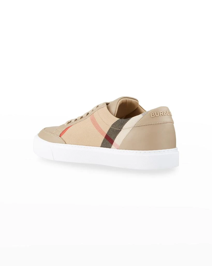 商品Burberry|New Salmond Check Leather Sneakers,价格¥4399,第3张图片详细描述