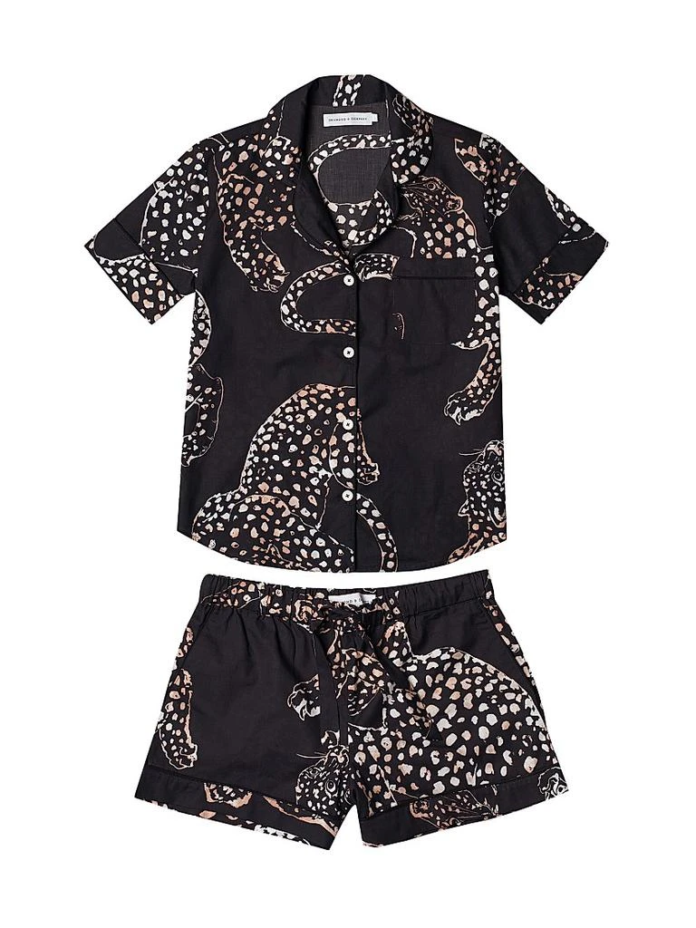 商品Desmond & Dempsey|Jaguar Print Cotton Short Pajama Set,价格¥1438,第1张图片