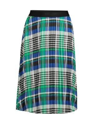 Plaid Pleated Midi Skirt商品第3张图片规格展示