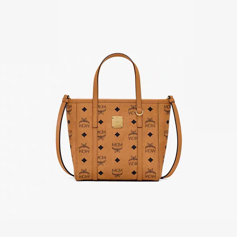 商品 【享贝家】（国内现货LY）MCM Toni Visetos 经典老花满印拉链开合 菜篮子托特包单肩斜挎包 女款 棕色老花 MWPAATN04CO001 图