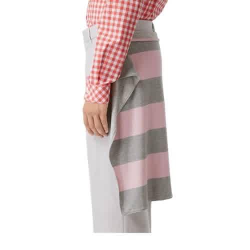 商品Burberry|Men's Light Pebble Grey Striped Skirt Detail Mohair Wool Wide-leg Trousers,价格¥2816,第3张图片详细描述