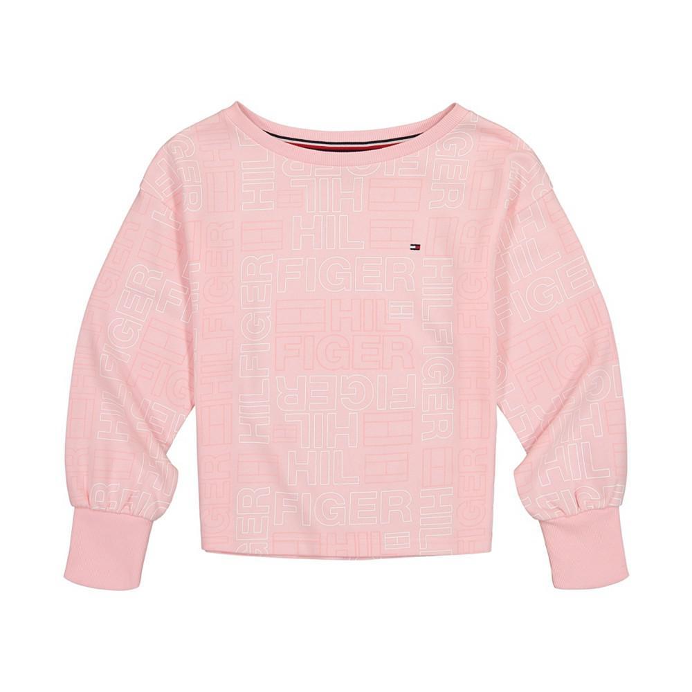 商品Tommy Hilfiger|Big Girls Printed Pieced Popover Boat-Neck Sweatshirt,价格¥238,第1张图片