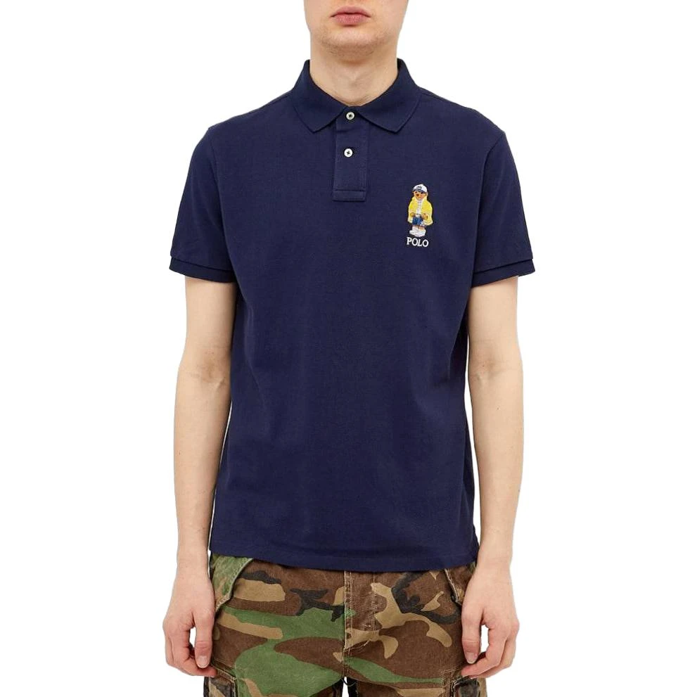 商品[国内直发] Ralph Lauren|小熊Logo刺绣休闲短袖Polo衫 男款 海军蓝,价格¥649,第4张图片详细描述