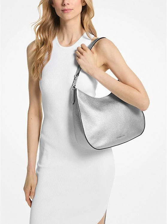 商品Michael Kors|Kensington Large Metallic Leather Hobo Shoulder Bag,价格¥2222,第3张图片详细描述