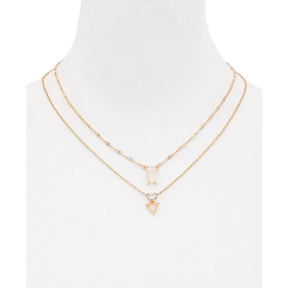 商品GUESS|Gold-Tone Mixed Crystal Layered Pendant Necklace, 18" + 2" extender,价格¥169,第2张图片详细描述
