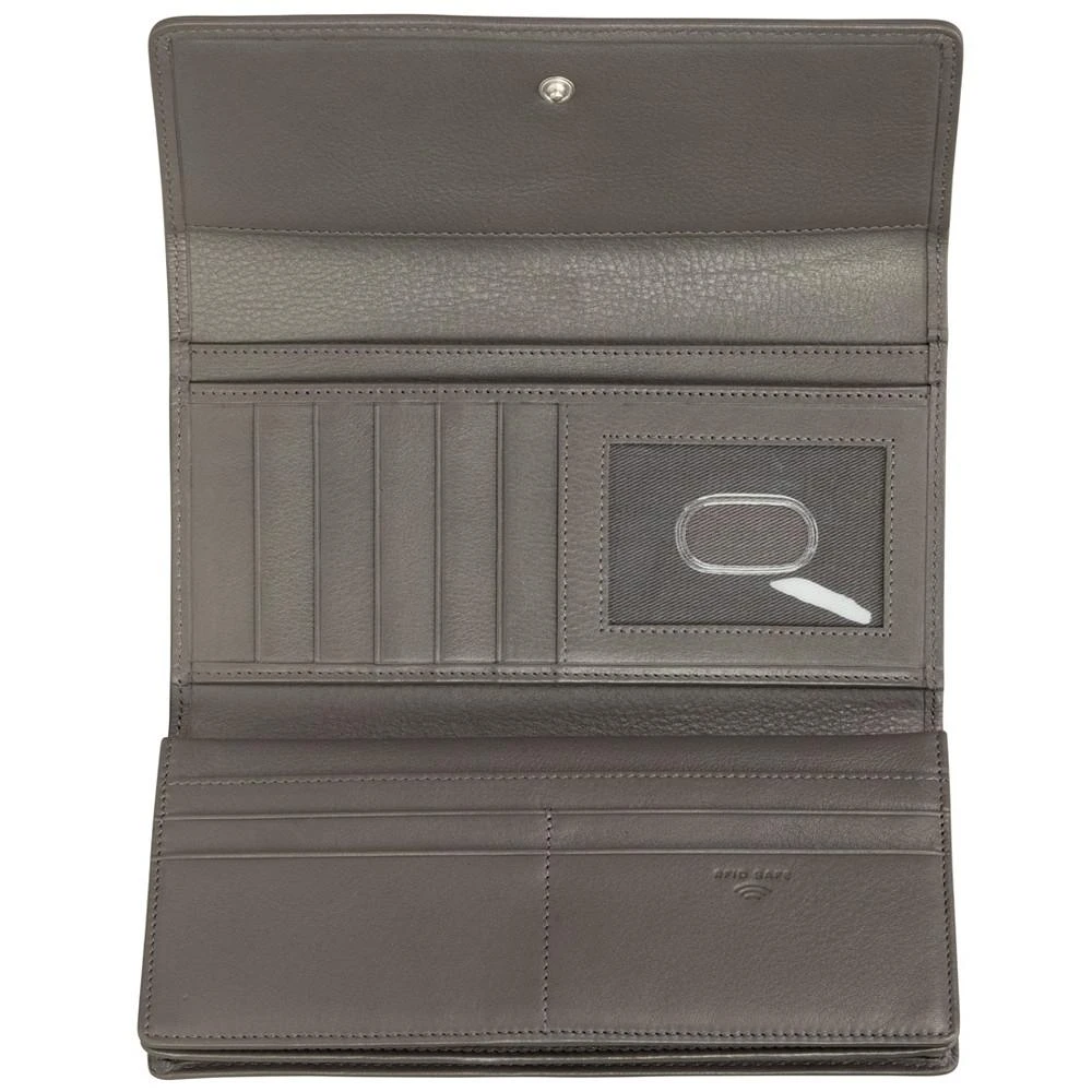 商品Mancini Leather Goods|Women's Basket Weave Collection RFID Secure Quadruple Fold Wallet,价格¥844,第4张图片详细描述