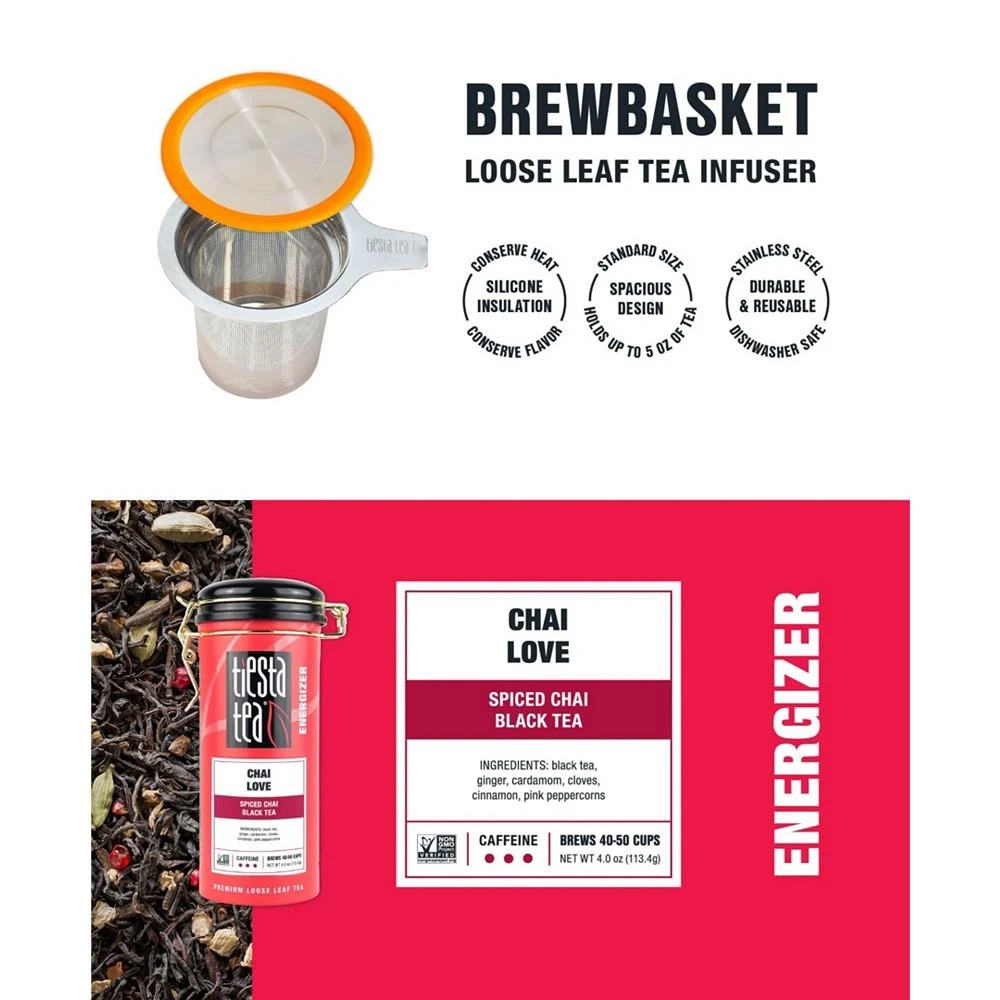 商品Tiesta Tea|Chai Love Loose Leaf Tea and Brewbasket Set, 2 Piece,价格¥224,第3张图片详细描述