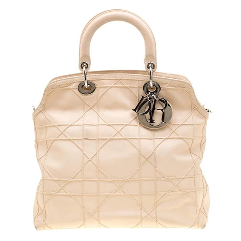 商品[二手商品] Dior|Dior Cream Cannage Quilted Leather Granville Tote,价格¥6915,第1张图片