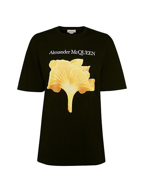 商品Alexander McQueen|Short-Sleeve Mushroom Graphic T-Shirt,价格¥2792,第1张图片