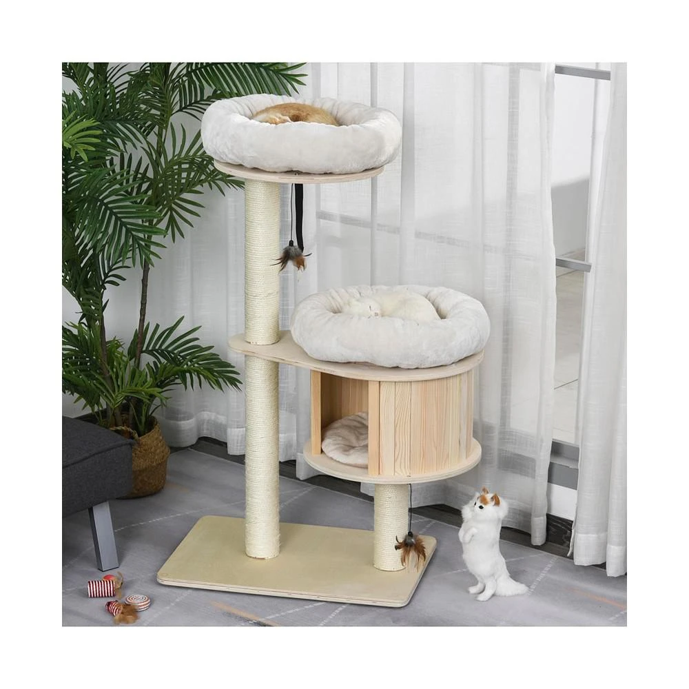 商品PawHut|Indoor Cat Activity Tower Condo w/ Soft Cushion Multiple Play Areas,价格¥1903,第2张图片详细描述