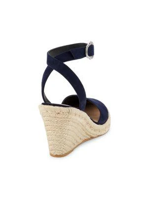 商品Stuart Weitzman|​Crystal Buckle Espadrille Wedge Pumps,价格¥1588,第3张图片详细描述
