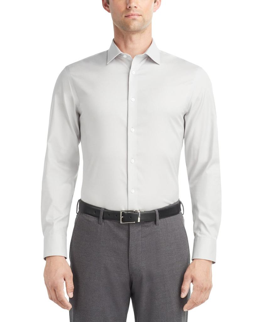 Camisa social de homem refinada cinzenta, corte slim, com botões FTS52 image 2