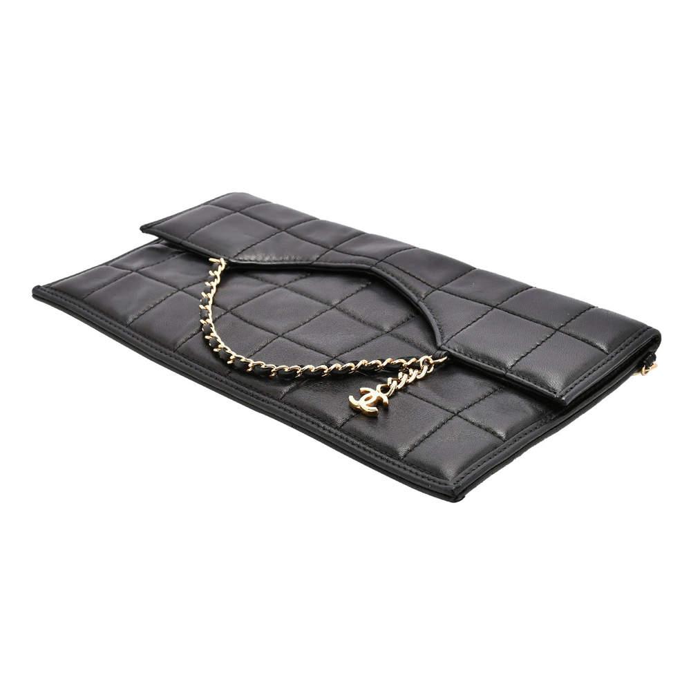 Chanel Box Quilted Leather Fold Down Envelope Clutch Bag商品第10张图片规格展示