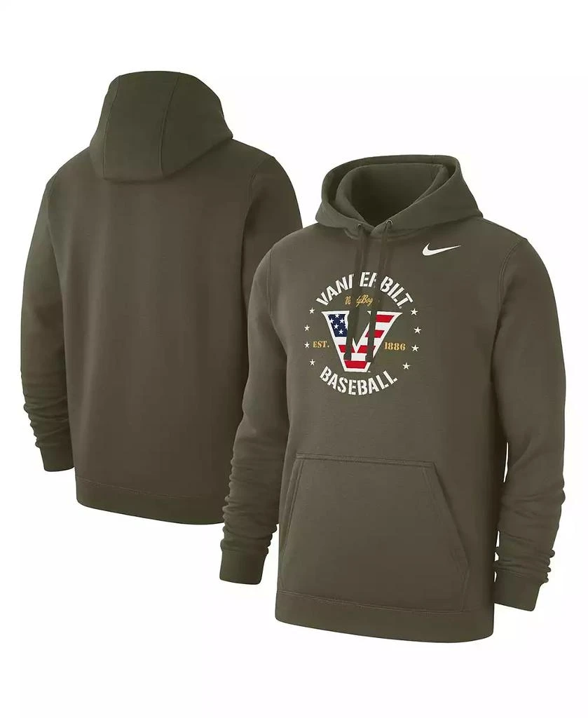 商品NIKE|Men's Olive Vanderbilt Commodores Baseball Military Appreciation Pullover Hoodie,价格¥561,第1张图片