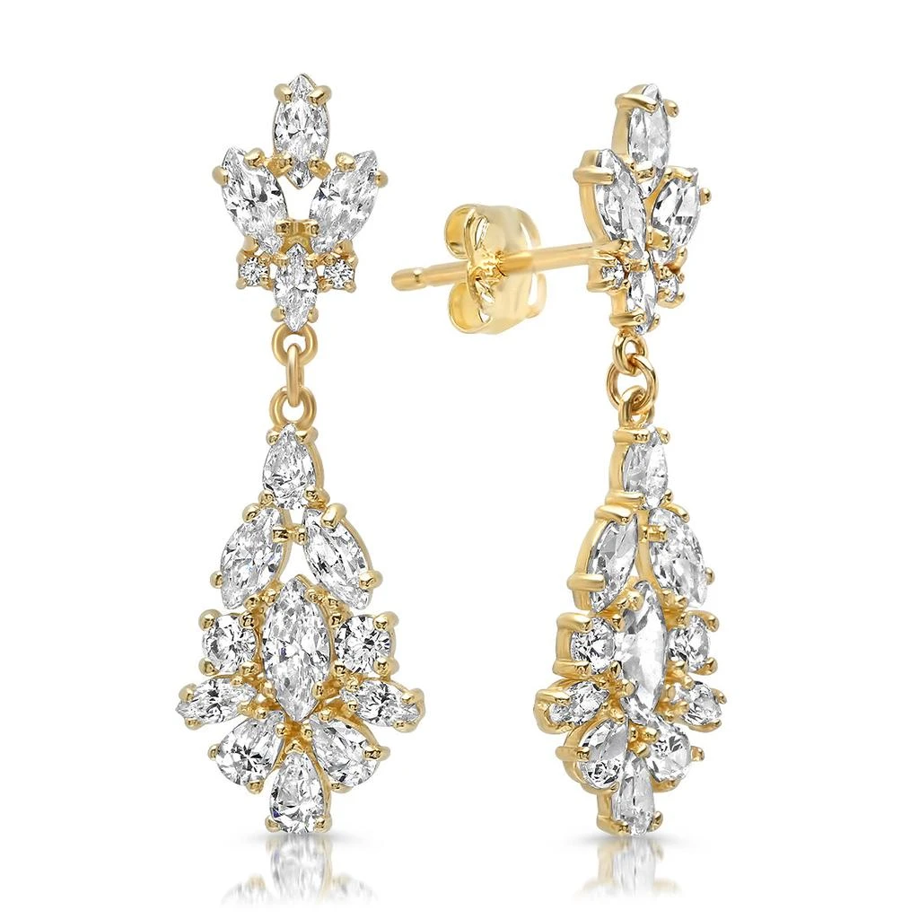 商品MAX + STONE|14k Yellow Gold Cubic Zirconia Chandelier Earring,价格¥712,第1张图片