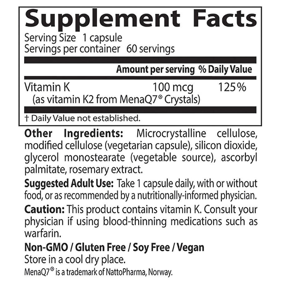 Natural Vitamin K2 Veggie Caps商品第3张图片规格展示