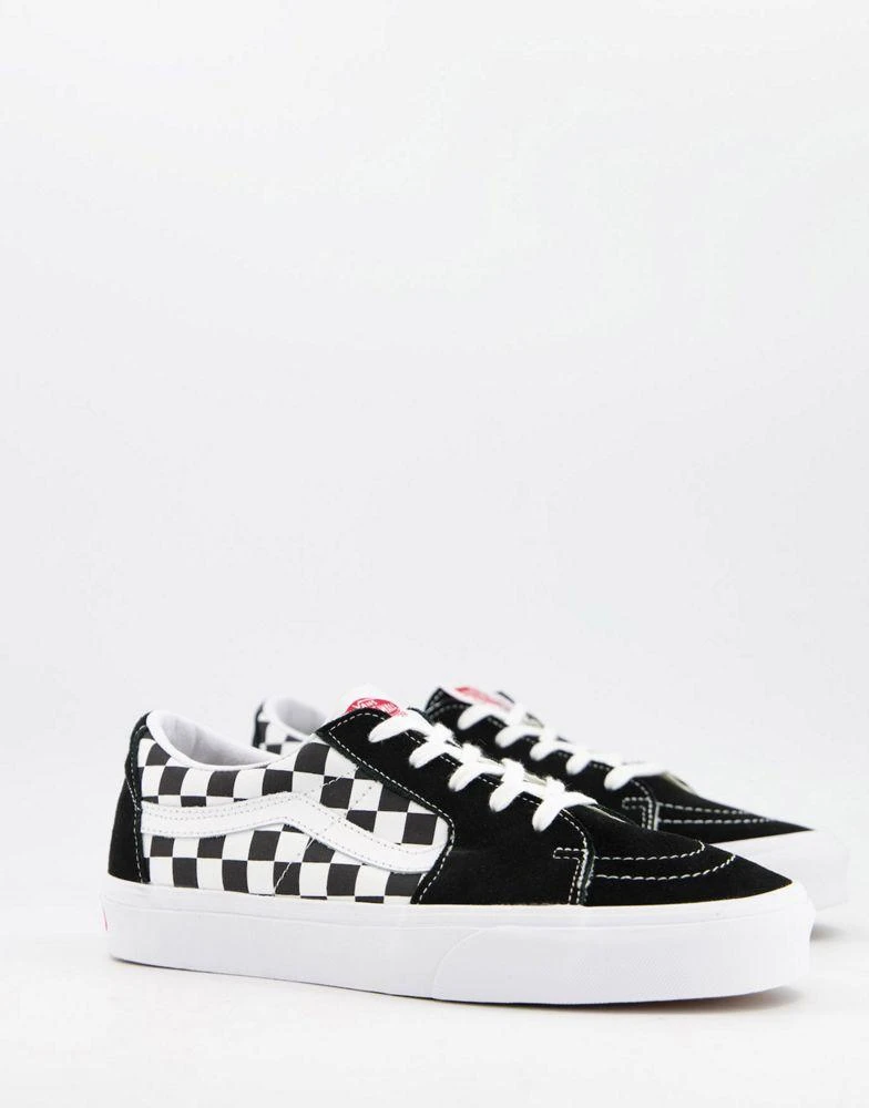 商品Vans|Vans SK8-Low checkerboard suede trainers in black,价格¥404,第1张图片