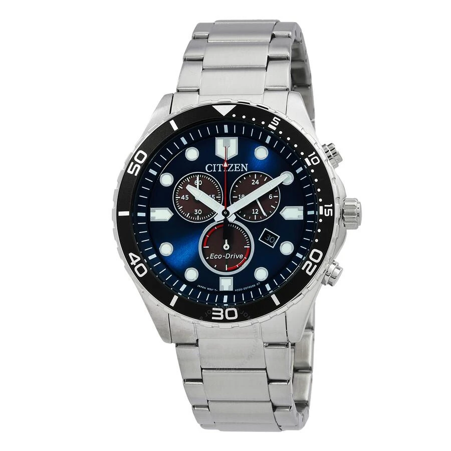 商品Citizen|Eco-Drive Chrono Sporty-Aqua Chronograph Blue Dial Men's Watch AT2560-84L,价格¥1294,第1张图片