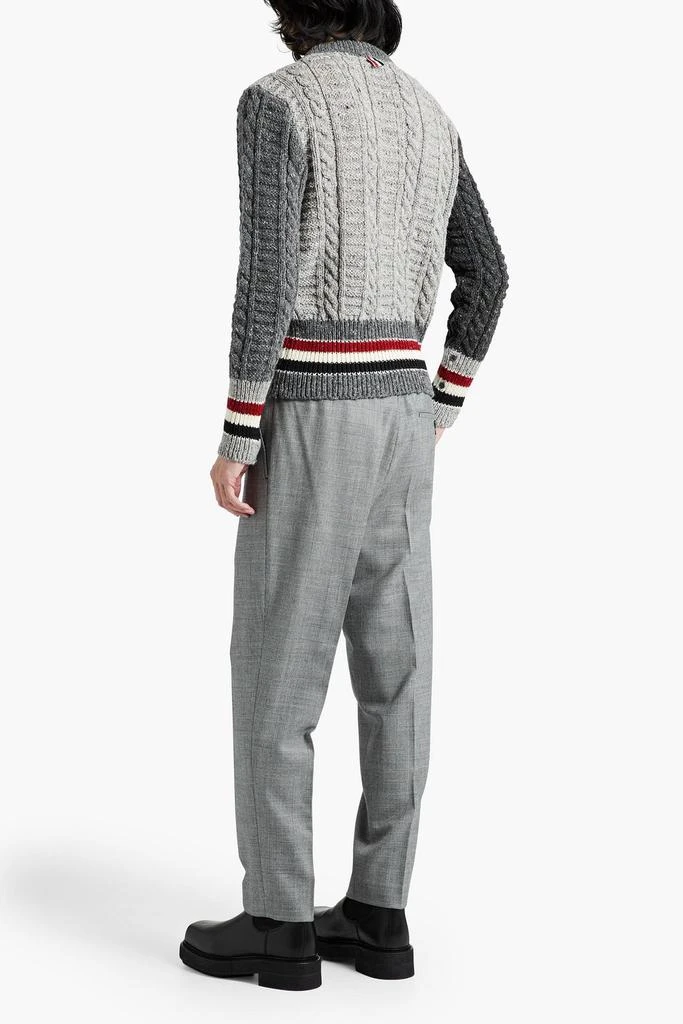 商品Thom Browne|Striped cable-knit wool and mohair-blend sweater,价格¥4826,第3张图片详细描述