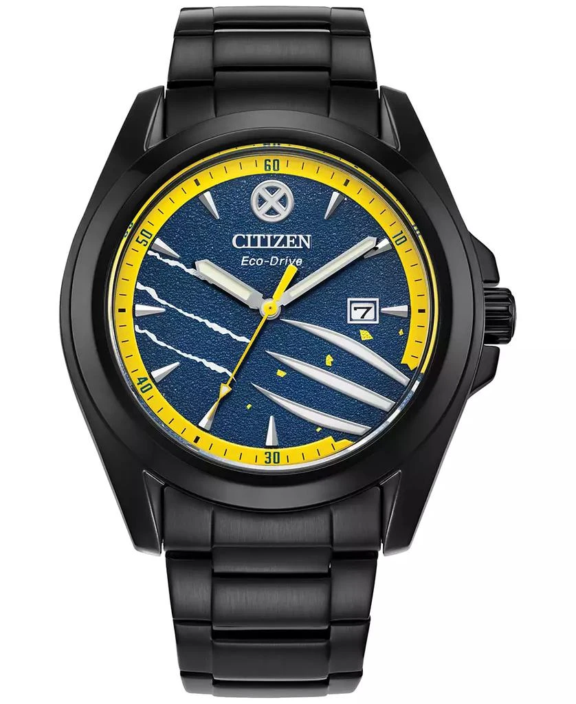 商品Citizen|Eco-Drive Men's Marvel Wolverine Black-Tone Stainless Steel Bracelet Watch 43mm Gift Set,价格¥2630,第1张图片