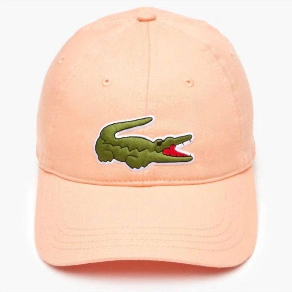 商品Lacoste|Unisex Adjustable Organic Cotton Twill Cap In Light Orange,价格¥374,第2张图片详细描述