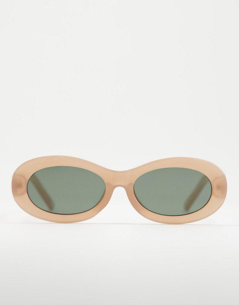 ASOS DESIGN oval sunglasses in nude商品第2张图片规格展示