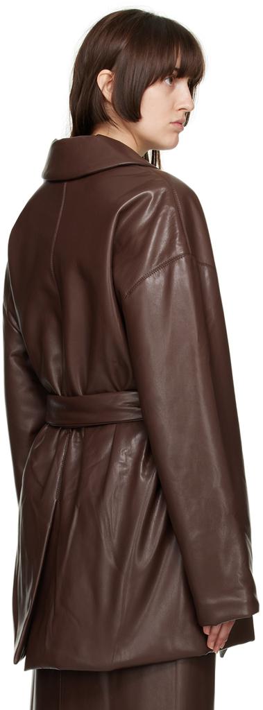 Brown Liban Vegan Leather Jacket商品第3张图片规格展示