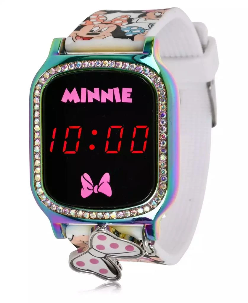 商品Accutime|Minnie Mouse Kid's Touch Screen White Silicone Strap LED Watch, with Hanging Charm 36mm x 33 mm,价格¥127,第1张图片