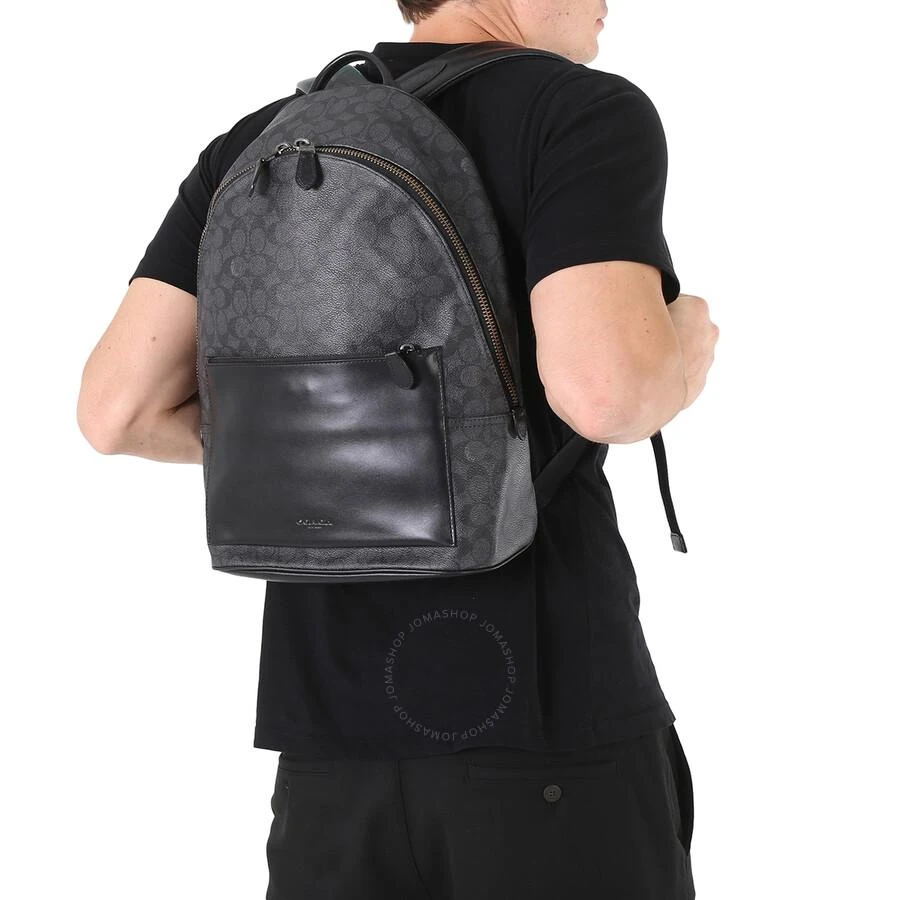 商品Coach|Men's Metropolitan Soft Backpack In Signature Canvas - Charcoal,价格¥2881,第2张图片详细描述