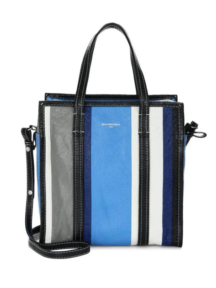 商品Balenciaga|Small Bazar Stripe Leather Shopper,价格¥6560,第1张图片