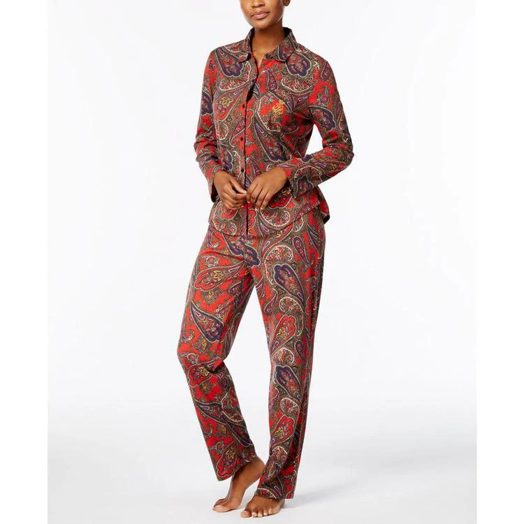 商品Ralph Lauren|Gilded Age Paisley-Print Knit Pajama Set,价格¥267,第1张图片