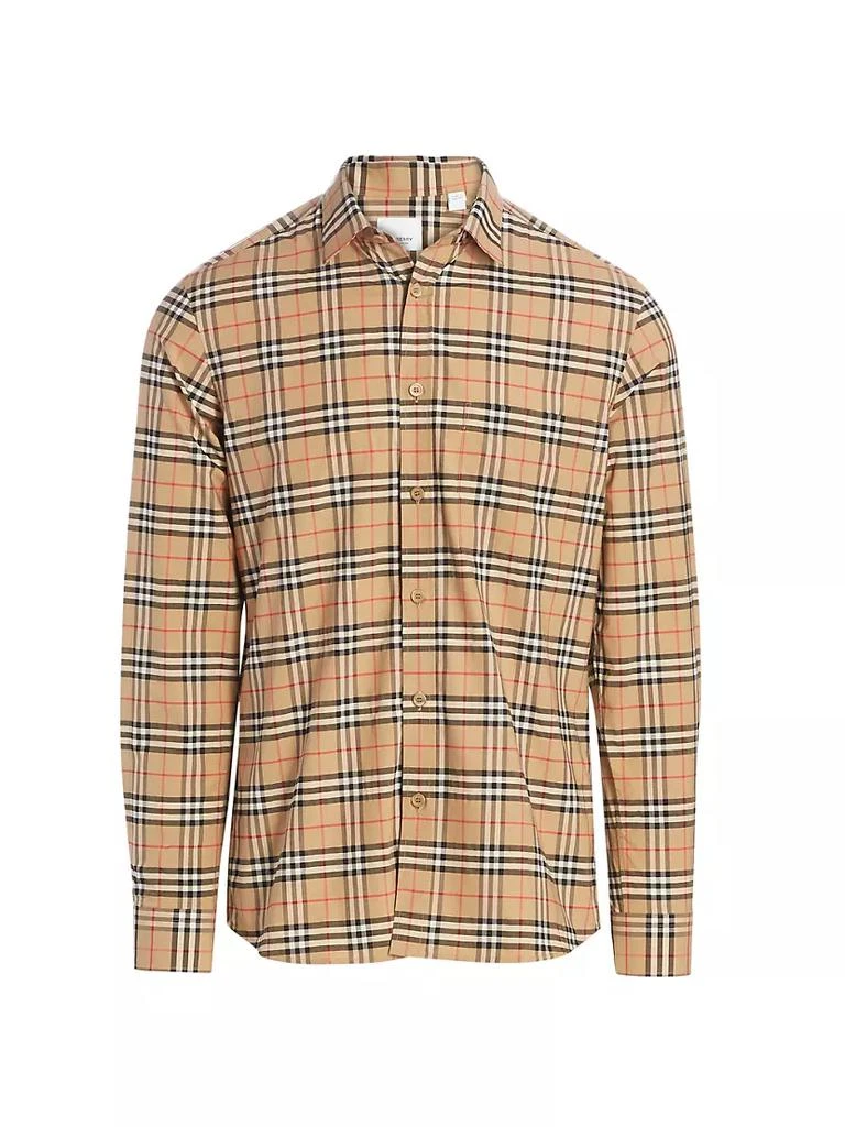 商品Burberry|Simpson Archive Plaid Long-Sleeve Shirt,价格¥4762,第1张图片