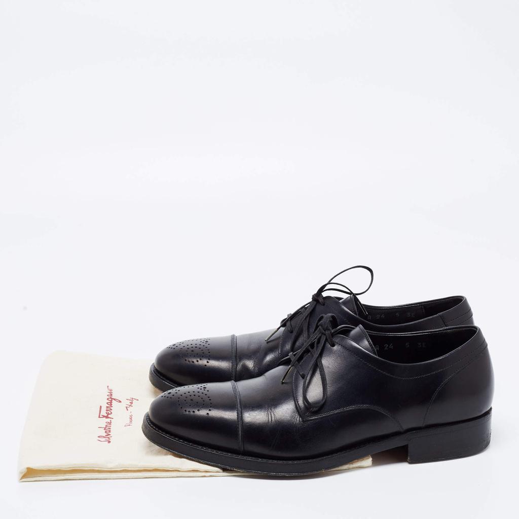 Salvatore Ferragamo Black Leather Oxfords Size 39商品第9张图片规格展示