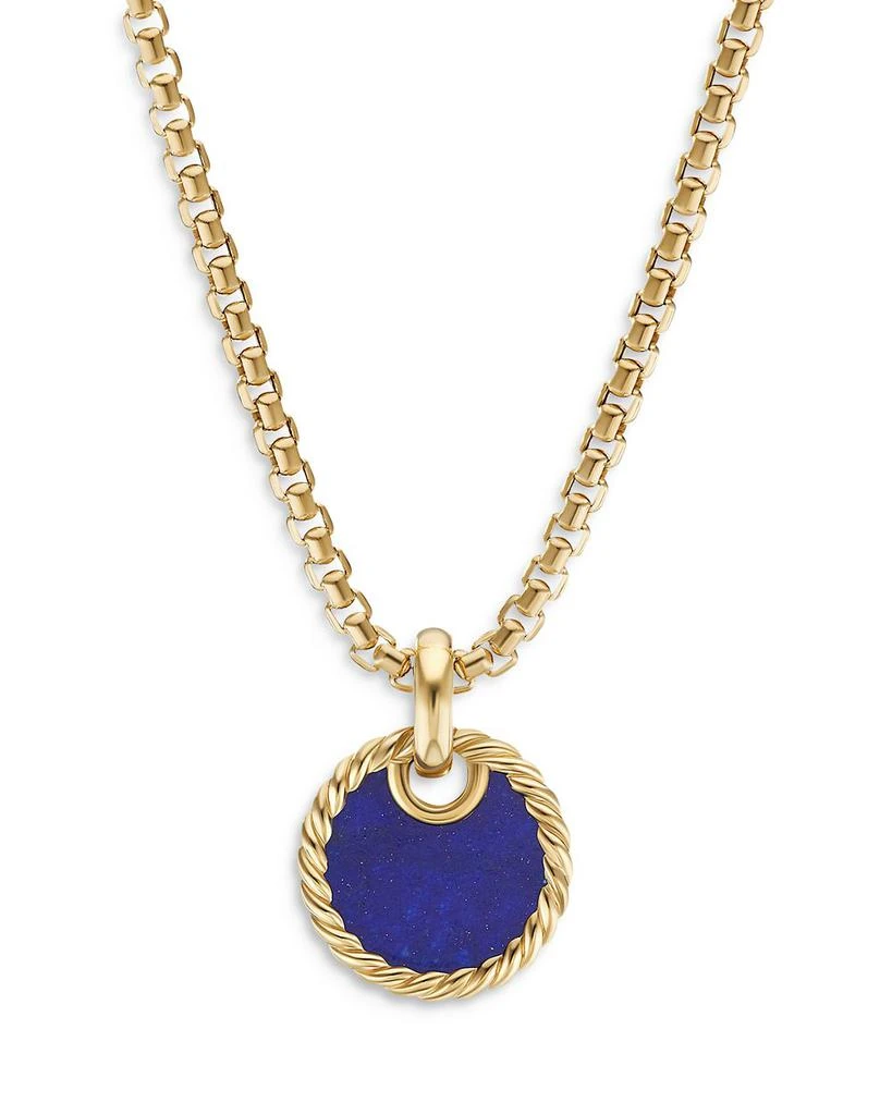 Elements® Disc Pendant in 18K Yellow Gold with Lapis 商品